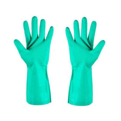 China 18 Mil Kitchen Xxl Nitrile Glove Green Flocked Lining Chem Touch Nitrile Gloves for sale