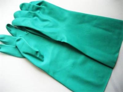 中国 反漏出化学使用XL 22ミルUnflockedのための緑のニトリルの手袋 販売のため