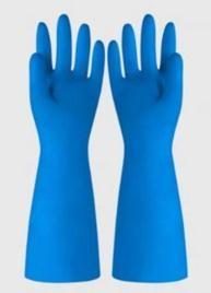 China 33CM Industrial Nitrile Gloves Solvent Resistant 15 Mil Blue Household Task Use for sale