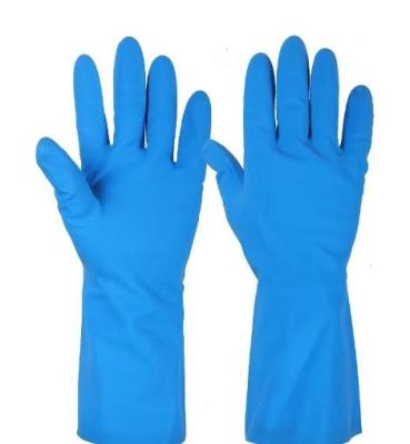 China 13 Mil Blue Nitrile Glove Household Cleaning Chemical Resistant Gloves for sale
