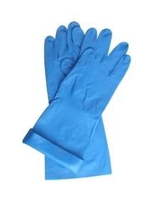 China Unflocked Lining Blue Nitrile Glove For Chemical Handling 8mil for sale