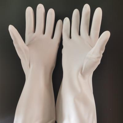 中国 手袋32CMの15Mil化学抵抗力がある手袋のニトリルの上のニトリルの洗浄を並べるUnflock 販売のため