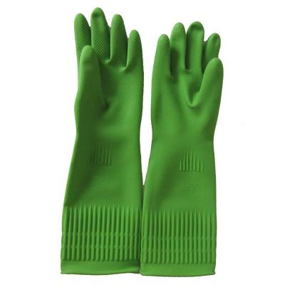 China Guante de limpieza del látex del puño de la cocina extralarga natural de los guantes 100G/Pair los 38CM en venta