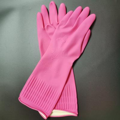 China 380MM Extra Long Cuff Latex Gloves Dish Latex Lined Gloves for sale