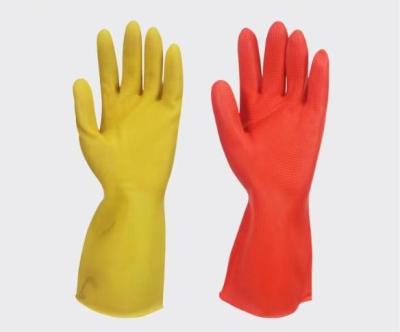 China Solvent Resistance Latex Household Glove Waterproof  Flocked Lining Latex Free Gloves for sale
