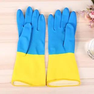 China Latex Flock Lined Household Gloves Kitchen Dishwashing Gloves 30-32CM Length for sale