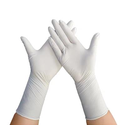 China Solvent Resistance White Nitrile Glove 7g Gram Chemical Resistance Nitrile Glove for sale
