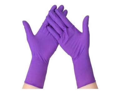 China Anti Allergy Purple Nitrile Disposable Gloves 12 Inch Nitrile Gloves Kitchen Cleaning for sale