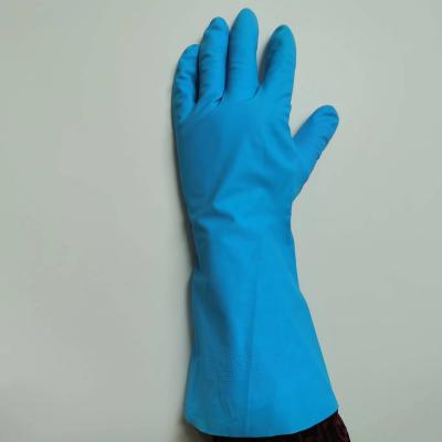 China Oil Resistance Xl Blue Nitrile Gloves 11 Mil UnFlocked Lining Chemical Nitrile Glove for sale