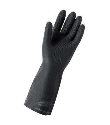Chine gants noirs du néoprène d'anti fuite de résistance chimique de gants du néoprène de 33Cm à vendre