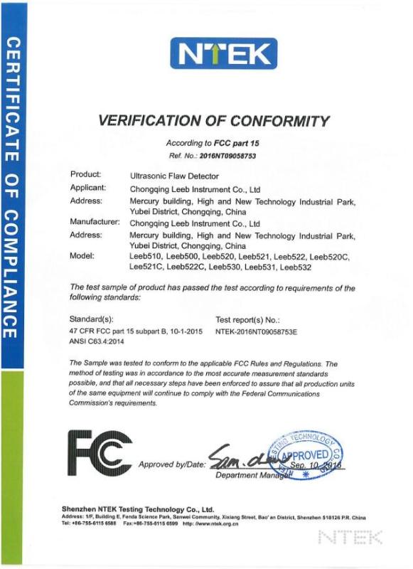 FCC - 47 CFR FCC PART 15 - Chongqing Leeb Instrument Co.,Ltd