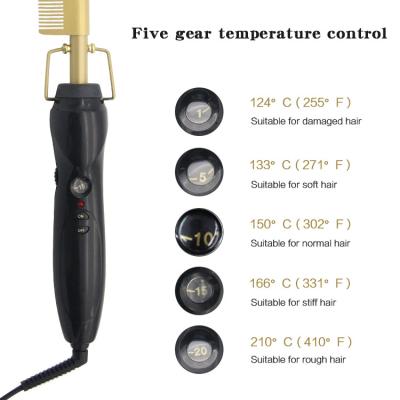 China 15s Heat Up PTC Heater Hair Curling Comb For Natural Black Hair for sale