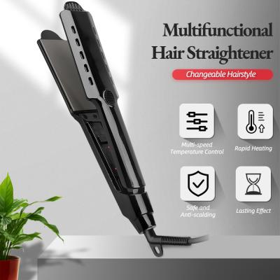 China Hair Care FCC 110mm Titanium Plate Hair Straightener , Titanium Heat Flat Iron for sale