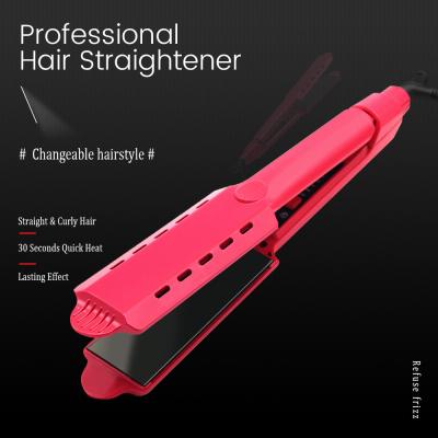 China Pink 1.5 Inch 2 In 1 Titanium Plate Hair Straightener For All Hair for sale