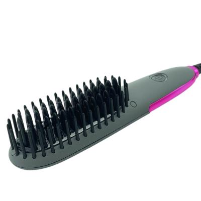 China Anti Scald  PTC Heating Electric Hair Brush Dual Voltage Anion Straightener Comb For Women for sale