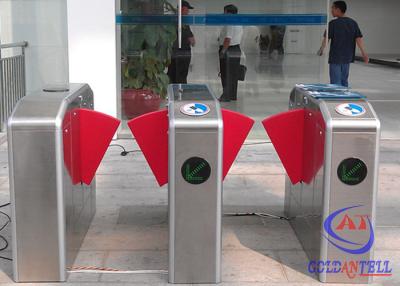 China Pedestrian RS485 Security Flap Barrier Turnstile , 304# Stainless Steel Gate Barrier System for sale