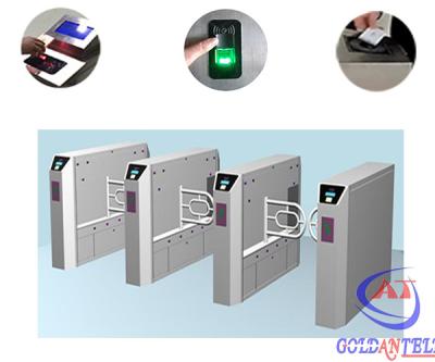China Stainless Steel Customizable Special Logo Bidirectional Swing Barrier Gate / Automatic Turnstile for sale
