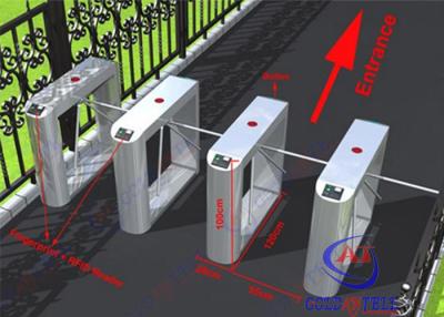 China Office Building electronic Tripod Half Height Turnstiles Gate With RFID Fingerprint Reader for sale