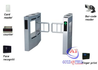 China TCP / IP swing barrier gate with RFID card / fingerprint in access control system for sale