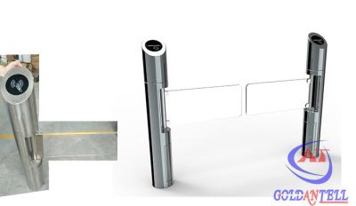 China High - Class Glass Width 900 mm Swing Barrier Gate With Card Reader for sale
