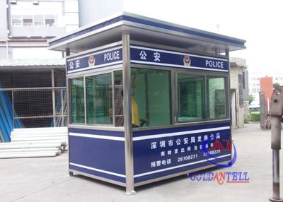 China Color Steel Prafab Mobile Sentry Box For Police Working Desk , Electricity , Light for sale