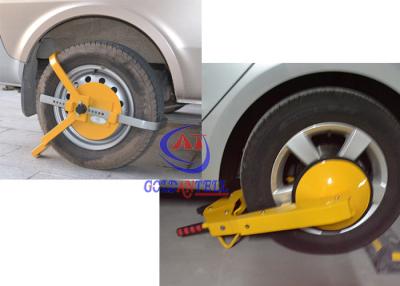 China Manual Car Wheel Clamp , yellow Anti - theft parking wheel lock With 2 Keys for sale