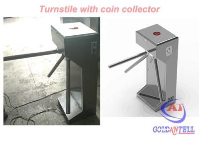 China CE 120 Volt Power supply Tripod Turnstile Gate With Coin Collector , Stable Working for sale