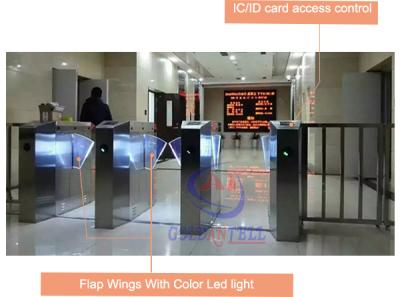 China IC / ID Card RFID Turnstile Access Control Automatic Flap Barrier Gate for sale