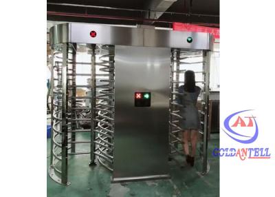 China 304 Stainless Steel Glass Rotate Full High Turnstile Double Channels Gym Gate Locking System Security Grade for sale