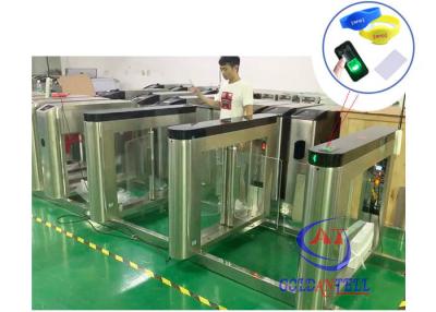 China Security Door Access Control Fingerprint Turnstile Waist High Dual RFID Code Reader for sale