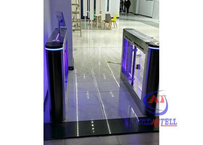 China Face Recognition Glass Flap 2.2m Swing Barrier Gate for sale