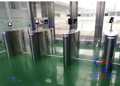 China Counter RFID Optical Flap Barrier Turnstile With Face Recognition Half Height for sale