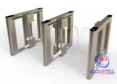China 100mm Wide Slim Swing Turnstile Barrier Fast Passage Automatic RFID Reader For Lobby for sale
