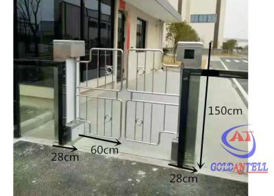 China Foot Stand 1.5meter Swing Barrier Gate RS485 304 Stainless Steel Turnstiles for sale