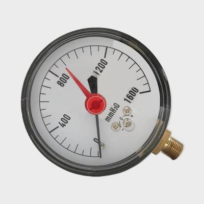 China 1600mmH2o Steel Case Low Pressure Gauge 63mm Dial for sale