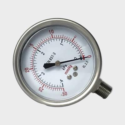 China Lower Mount Gas Capsule Pressure Gauge Stainless Steel Material 30mmHg for sale
