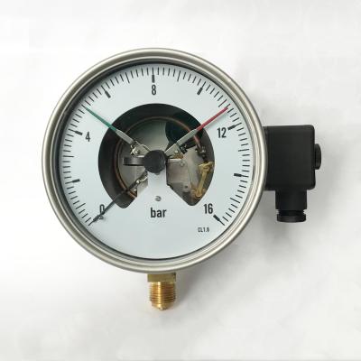 China CL 1.6 Electric Contact Pressure Gauges 160mm 16 Bar Manometer Radial Pressure Gauge for sale