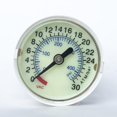 China Balloon Inflation Device Medical Brass Pressure Gauge 30 ATM 40mm Radial for sale