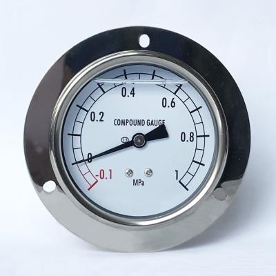 China 75mm 1 MPa Gas Pressure Manometer with Flange Glycerin Liquid Filled Pressure Gauge for sale
