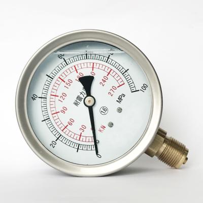 中国 100mm 100つのMPaのVibration-proof圧力計のグリセリンの液体の満たされた圧力計 販売のため
