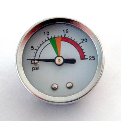 China 40mm Medical Pressure Gauge 25 Psi Acrylic Lens Brass Socket For Anesthesia Equipment for sale