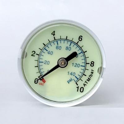 China EN 837-1 Medical Pressure Gauge 40mm 10 ATM Clinical Manometer Axial Mount for sale