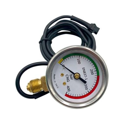 China Cars CNG Pressure Gauge With Output Signal 50mm Stainless Steel Case Bottom Mount for sale