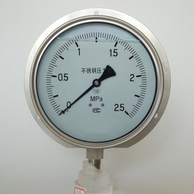 China 2.5Mpa 160mm All Stainless Steel Pressure Gauge Flange Panel Mount for sale