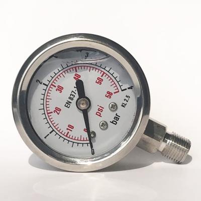 China 4 Bar All Stainless Steel Pressure Gauge Dual Scale Radial EN 837-1 for sale