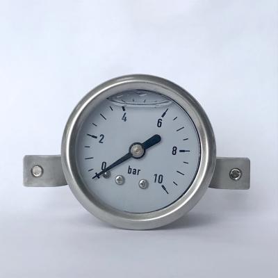 China 10 Bar 1.5 Inches SS316 Panel Mount Pressure Gauge Front Flange Liquid Filled for sale