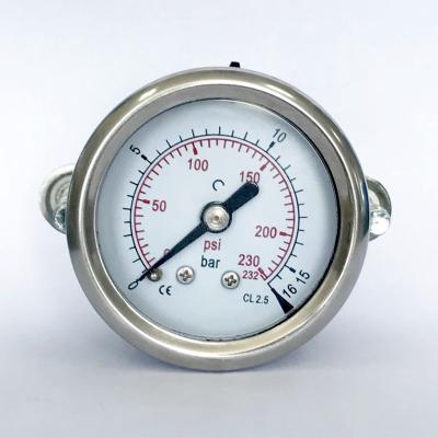 China SS316 Panel Mount Pressure Gauge 1.5 Inches 16 Bar Surface Mount Pressure Gauge for sale