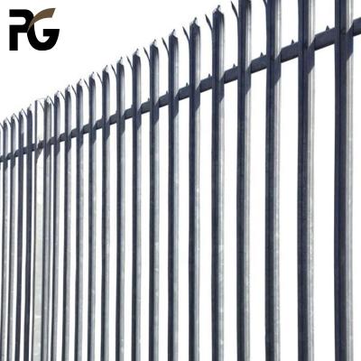 China Hot Sale Easily Assembled Palisade Construction Fencing Angle Bar Galvanized Steel Pipe Fence Palisade Fencing Prices for sale