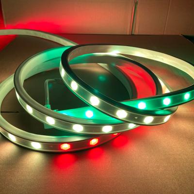 China Outdoor Waterproof Flexible SMD 5050 Led Strip CE Approval SMD 5050 Theme Park 24 LED Flexible Tubes 16W IP65 DMX512 RGB Led Strips for sale