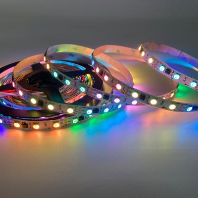 China DC12V 5m SMD5050 Pixel TM1824 Residential Strip 60LEDs Individually Programmable RGB Full Color Smart Accessible Led Strip Light for sale